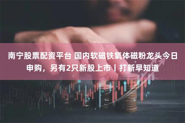 南宁股票配资平台 国内软磁铁氧体磁粉龙头今日申购，另有2只新股上市丨打新早知道